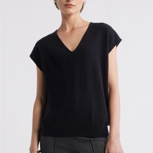 Nordstrom Black V-Neck Cashmere Sweater Vest